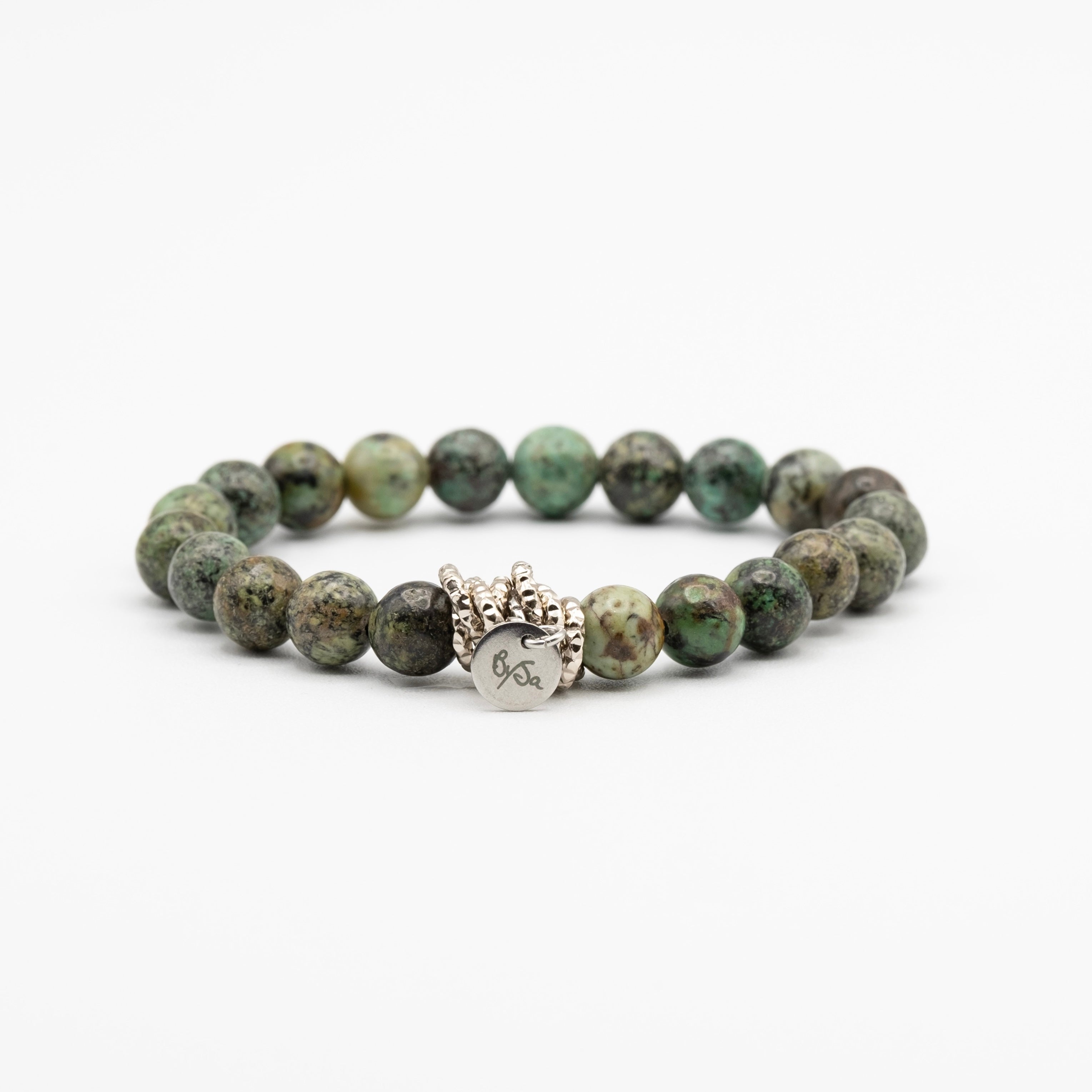 Bracciale BENESSERE in diaspro verde - Gioielli firmati del commercio equo e solidale