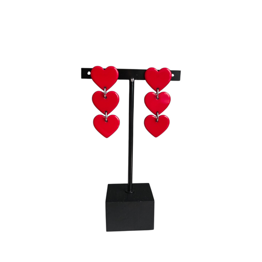 ORECCHINI TRIS CUORI