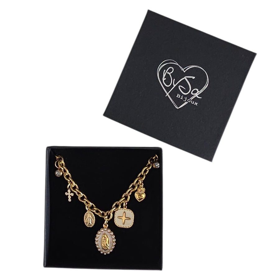 COLLANA MAGLIA OVALE CHARMS RELIGIOSI